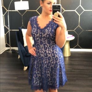 Altair’s State Cobalt blue and nude lace dress